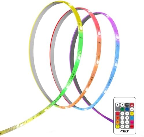 Feit Electric 100ft Chasing & Tunable White LED Tape Light, Dimmable, RGB Colors, Cuttable for Custom Fit, Slim 0.4-Inch Width, Indoor/Outdoor Plug-in Light Strip, Remote Controlled, TAPE1200/CHASE - Image 2