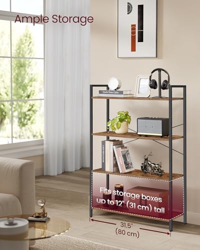VASAGLE 4-Tier Bookshelf, Bookcase with Shelves, Storage Shelf, Living Room - Image 4
