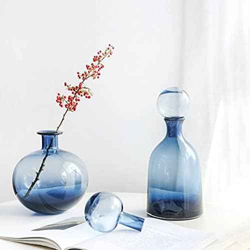 GRFIT Decorative Vase Glass Vase with Lid Modern Home Restaurant Coffee Table Office Desktop Decoration Vase Transparent Vase Ceramic Vase Glass Vase Hydroponic Flower Vase (Color : D) - Image 6