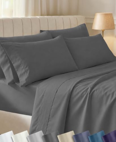 California Design Den Soft 100% Cotton Sateen Queen Bed Sheets, 6 Pc Set by CaliforniaDesignDen