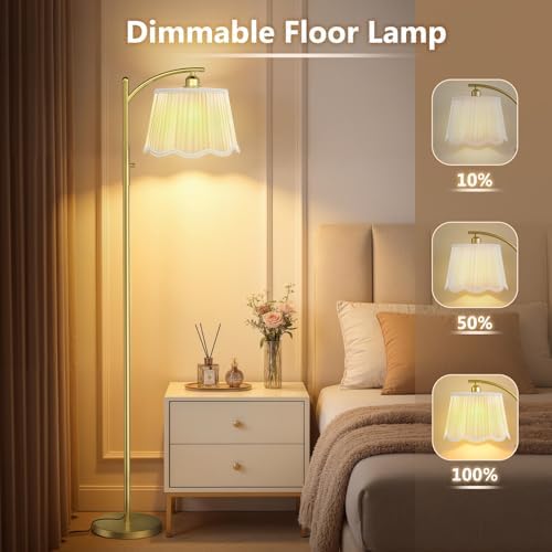 Karjoefar Thickened Gauze Shade Dimmable Arc Floor Lamps for Living Room - Image 6