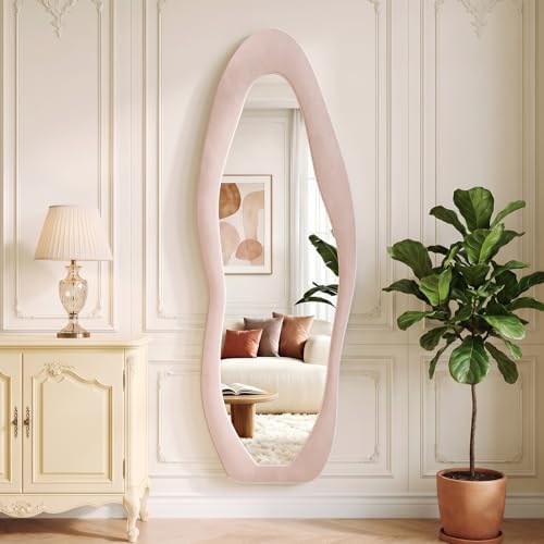 Koonmi Pink Mirror Full Length 63"x24", Wavy Full Body Mirror - Image 5