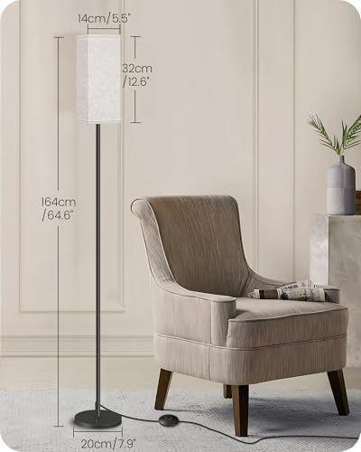 Set of 2 Floor Lamps for Living Room, Modern Tall Standing Lamps with Foot Switches, Bulb Not Included, 64.6'', for Living Room, Bedroom, Kids Room, ETL Listed, Beige and Black E07LDP205W1 - Image 4