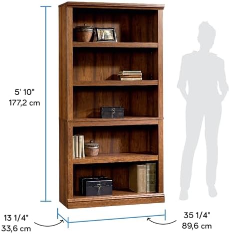 Sauder Miscellaneous Storage 5-Shelf Bookcase/ Book shelf, Washington Cherry finish - Image 3
