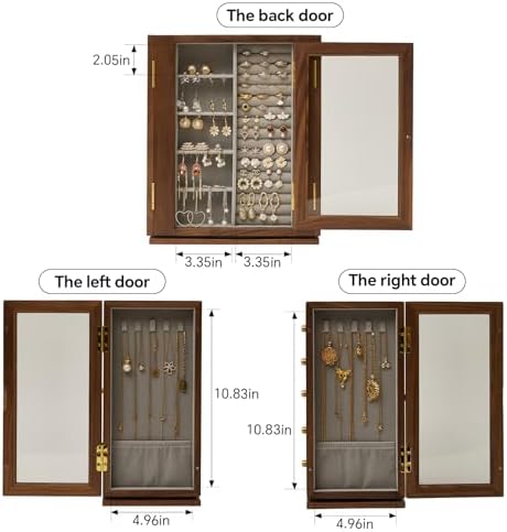 360 Rotating Design Wooden Jewelry Box for Women - Image 5