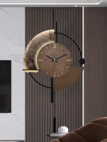 SIN&MI Wall Clock,Decorative Wall Clocks with Pendulum,Silent Quality Quartz Clock Battery Operated,Large Clock for Living Room,Kitchen,Home,Bathroom,Bedroom Wall Decor,16.5 * 31.5inch - Image 5