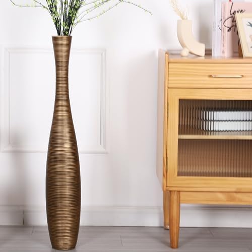 Leewadee Large Floor Vase 34 inches Polyresin for Pampas Grass, Dried Flowers by Leewadee