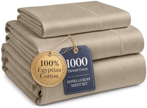LANE LINEN Hospital Bed Sheets Twin XL 100% Egyptian Cotton Sateen - Taupe by LaneLinen