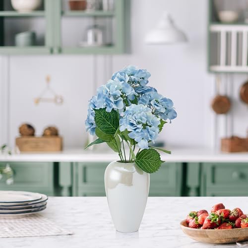 Elements Artificial Hydrangea Floral Arrangement in Vase, 23 Inch Faux Silk Greenery Decor for Home, Living Room, Bedroom, Kitchen, Office - Lifelike Fake Flowers Display - Image 6
