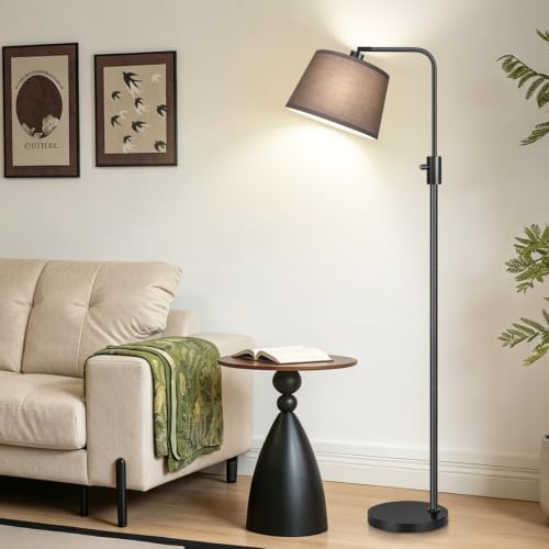 【Upgraded】 Dimmable Black Floor Lamps, 1000 Lumens LED Edison Bulb Included, Arc Black Floor Lamps for Living Room Modern Standing Lamp with Khaki Shade, Tall Lamps for Living Room Bedroom Office - Image 6