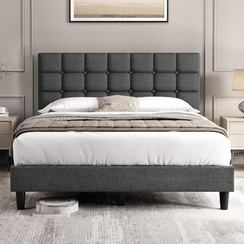 Yaheetech Queen Size Upholstered Tufted Bed Frame with Headboard by Yaheetech