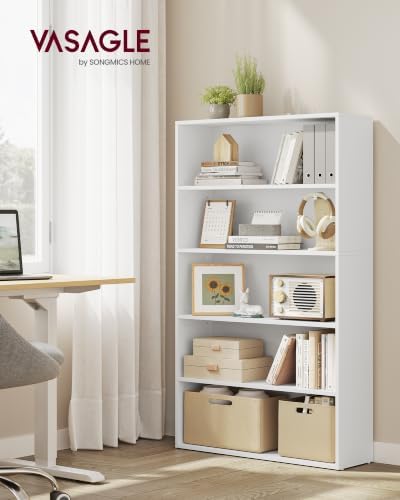 VASAGLE 5-Tier Bookshelf, Storage Organizer, 9.4 x 31.5 x 52.5 Inches - Image 2
