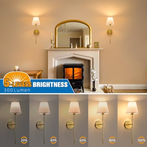 NIORSUN Battery Operated Wall Sconce Set of 2,Beige-Gold Rechargeable Wall Lights with 10400mAh Dimmable Bulbs and Remote, 9 Colors Wireless Wall Lamps for Bedroom Living Room Hallway - Image 5