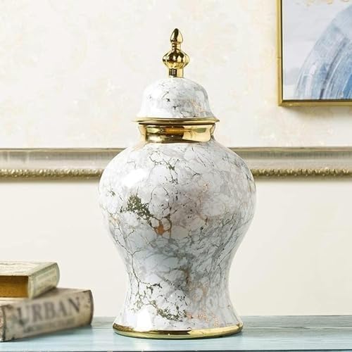 Ceramic Vase,Modern VaseDecorative Ceramic Flower Vase Luxury Floral with Lid Ceramic Floral Traditional Porcelain Vase Home Table Decoration, White(Small) - Image 2