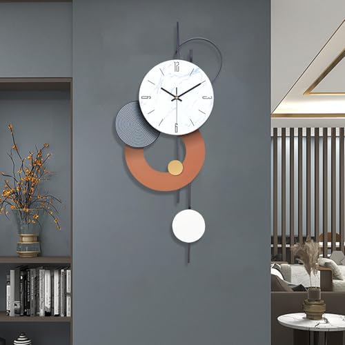 SIN&MI Decorative Wall Clocks for Living Room, Large Modern Metal Clocks Battery Operated Wall Art for Home Big Silent Clock Wall Decor for Living Room/Bedroom/Kitchen/Office,14 * 28 Inch - Image 5