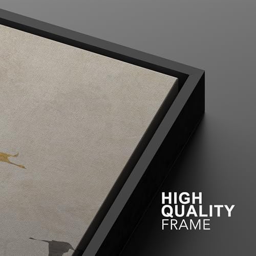 SIGNWIN Framed Canvas Print Wall Art Set Flying Birds Silhouette Minimalist Beige Illustrations Modern Minimal Decorative for Living Room, Bedroom, Office - 24"" x36 x2 Black - Image 5