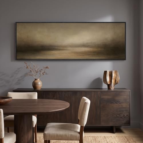 Large Framed Horizontal Abstract Landscape Wall Art for Living Room, 60x20 - Image 4