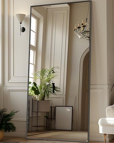 Antok Full Length Mirror, 71"x28" Floor Mirror with Stand, Black, Rect by AntokMirror