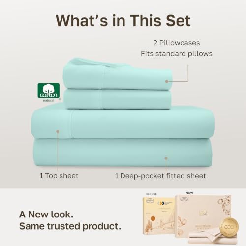California Design Den Soft 100% Cotton Sateen Full-Size Bed Sheets Set - Image 3