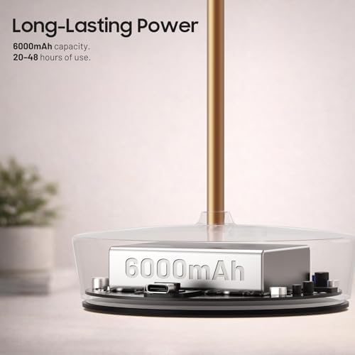 2 Pack Rechargeable Cordless Table Lamp, 6000mAh Battery Table Light - Image 6