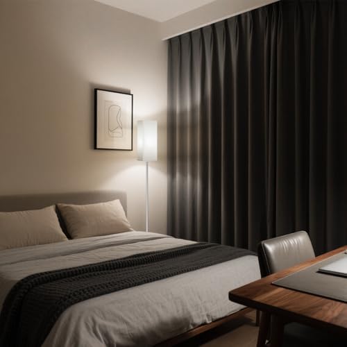 64.6" Floor Lamp, Pole with Foot Switch, Modern Standing Lamp Lamp, Minimalist Freestanding Lamp (Bulb Not Included), for Living Room, Bedroom Office ETL Listed, Silver and White SCW07LD05 - Image 3