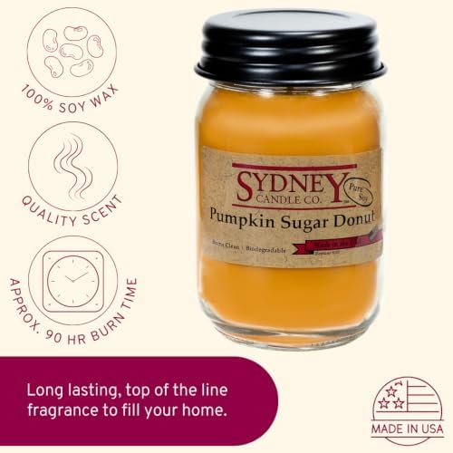 Soy Wax Fall Candles – Pumpkin Sugar Donut, Pack of 2 - Image 3