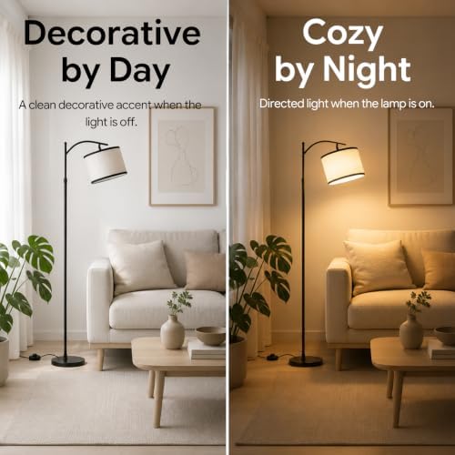 BySea Dimmable Arc Floor Lamp, Adjustable Over Couch Lamp, Remote Control - Image 6