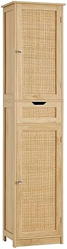 Iwell 66.9" Tall Bathroom Storage Cabinet with 2 Doors & 1 Drawer by IWELL