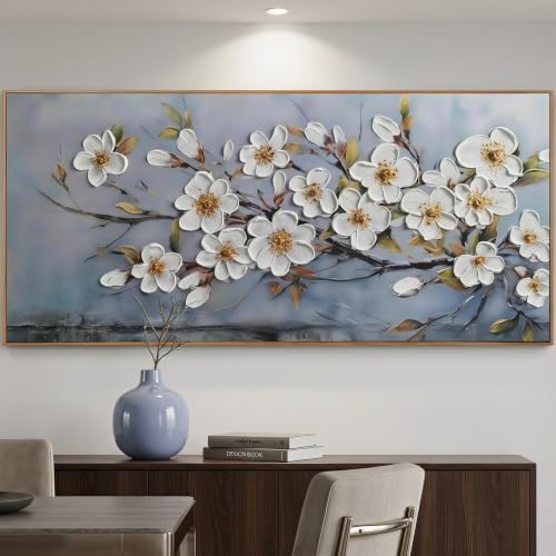 Anolyfi Framed Large Textured Canvas Wall Art for Living Room, Modern Elegant Landscape Artwork for Bedroom Hallway Dining Room Office Home Decor, 71"x32" - Image 5