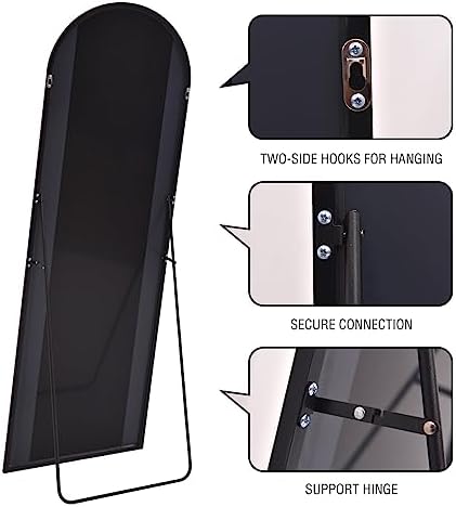 ITSRG Full Length Mirror with Stand, 30"x71" Floor Mirror Freestanding, Arched Wall Mirror, Oversized Mirror Full Length, Black Arch Mirror Full Length, Black - Image 5