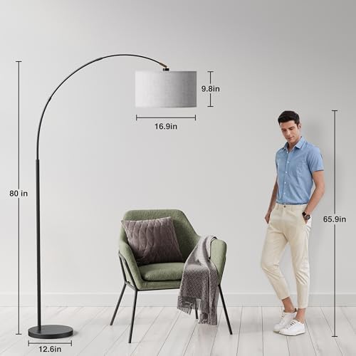 A Modern Floor lamp with Remote Control, Featuring a Large Drum-Shaped Shade, Ideal for use as a freestanding Corner lamp in Living Rooms, bedrooms, and Dining Areas (Classic) - Image 2