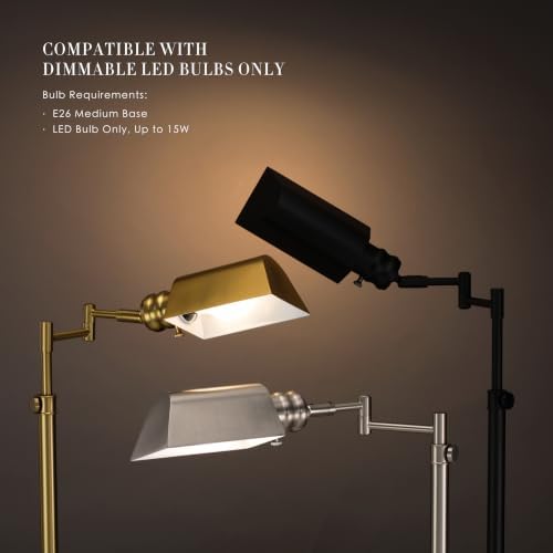 O'Bright Arcadia Pharmacy Desk Lamp, Brushed Nickel - Image 5