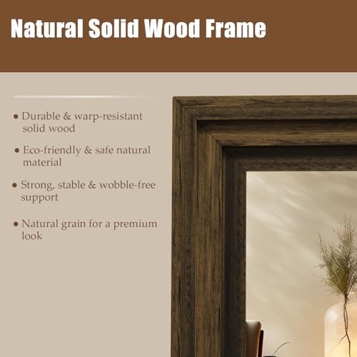Wood Full Length Mirror 71"x30", Large Solid Wood Frame Floor Mirror - Image 3