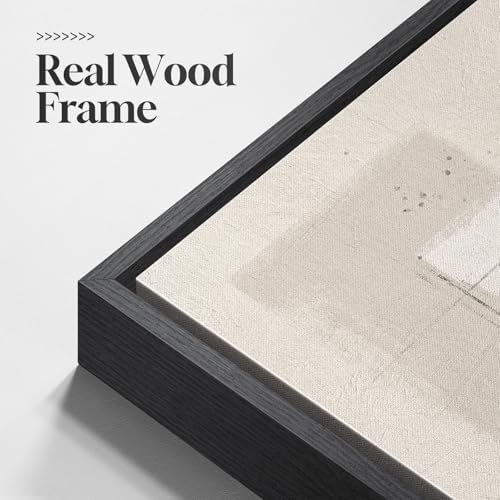 Large Framed Neutral Abstract Floral Wall Art for Living Room, 24x36 In - Image 5