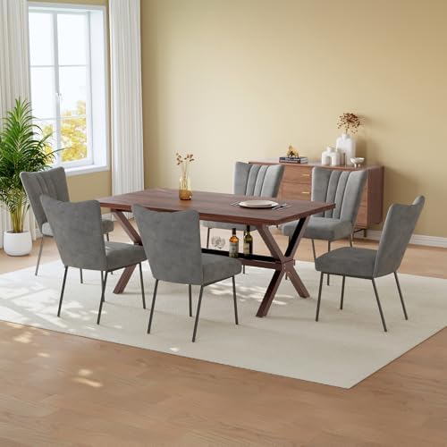 HIPIHOM Dining Table Set for 6,Kitchen Table with Dining Chairs - Image 2