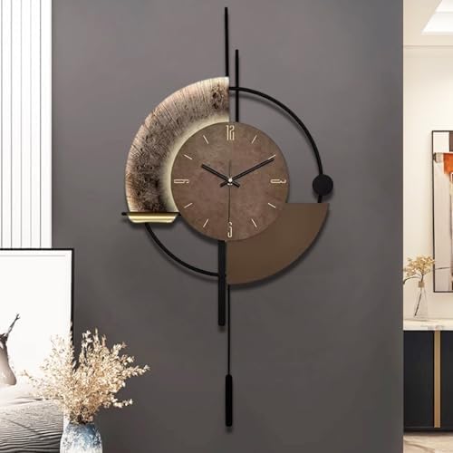 SIN&MI Wall Clock,Decorative Wall Clocks with Pendulum,Silent Quality Quartz Clock Battery Operated,Large Clock for Living Room,Kitchen,Home,Bathroom,Bedroom Wall Decor,16.5 * 31.5inch - Image 6