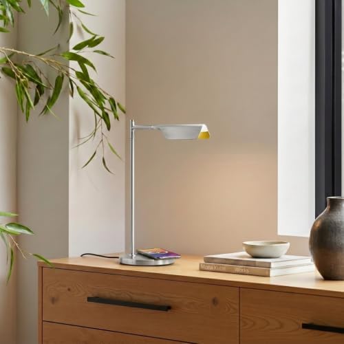 Brightech Leaf LED Table lamp, Pharmacy LED Desk Lamp for Living Rooms & Offices, Adjustable Standing Lamp for Bedroom Reading, Task Lamp for Sewing & Craftwork - Nickel - Image 5