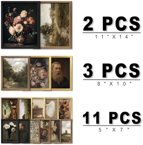 16 PCS Framed Vintage Wall Art Decor, Moody Victorian Gothic Dark Academia Farmhouse Gallery Wall Frame Set Prints for Bedroom Bathroom, Landscape Posters for Living Room, Home Artwork Collage Kit - Image 2
