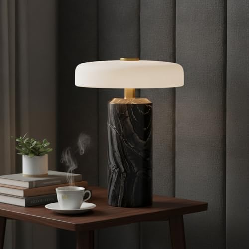 Modern Luxury Marble Desk Lamp -Rechargeable Touch Desk Lamp Nordic Style Office and Living Room Elegant Decoration for Apartments and Hotels Black - Image 7