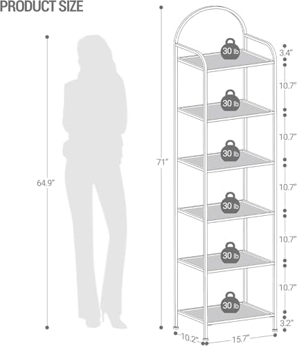 Hzuaneri Bookcase Bookshelf, Tempered Glass Bookshelves - Image 2