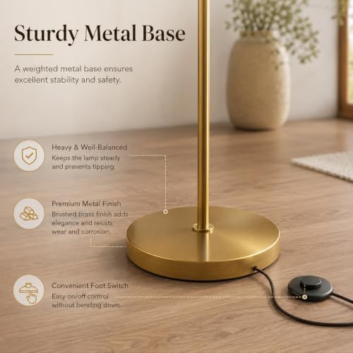 Gold Arc Floor Lamp with Orange Glass,61.8” Arch Lamp for Living Room - Image 5