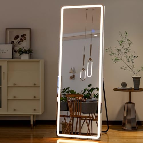 GLSLAND LED Full Length Mirror, 60"x16" Rectangle Floor Mirror with Stand - Image 6