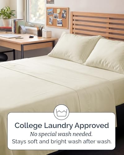 Full XL Sheets - 4 Piece Full XL Sheet Set - Cool & Breathable - Off White - Image 6