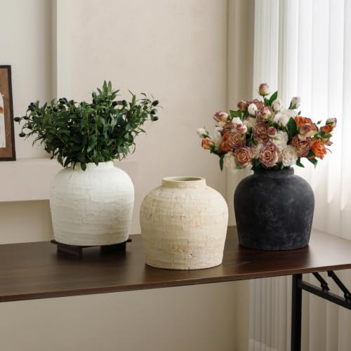Large Ceramic Vase, Rustic Farmhouse Terracotta Flower Vase for Home Decor - Image 7