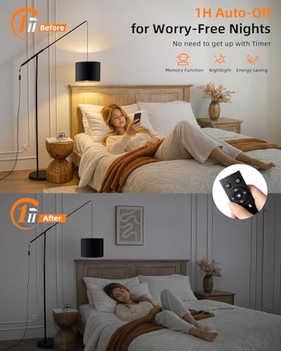 Arc Floor Lamp with Remote Control, LED Reading Light for Living Room - Image 4