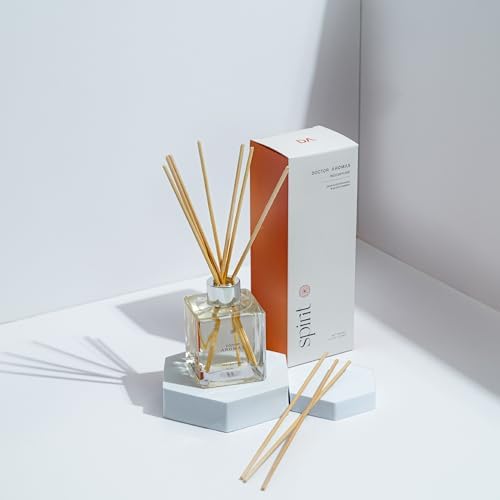 Doctor Aromas Premium Reed Diffuser Diffuser Glass Jar Set Elegant Scent for Home, Room or Bathroom and Fresh Air Scent Lasting Home Fragrance Over 90 Days (Pack of 1, Spirit) - Image 4
