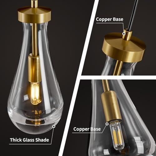 Raindrop Pendant Light Fixtures of 3 Lights,Tear Drop Pendants Light - Image 5