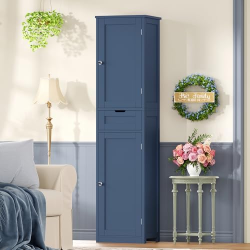 Iwell 66.9" Tall Bathroom Storage Cabinet with 2 Doors & 1 Drawer - Image 4