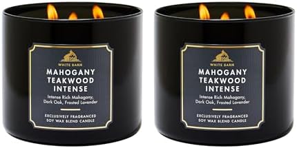 Bath & Body Works 3-Wick Candle, Mahogany Teakwood Intense, 2 Pack by BathBodyWorks