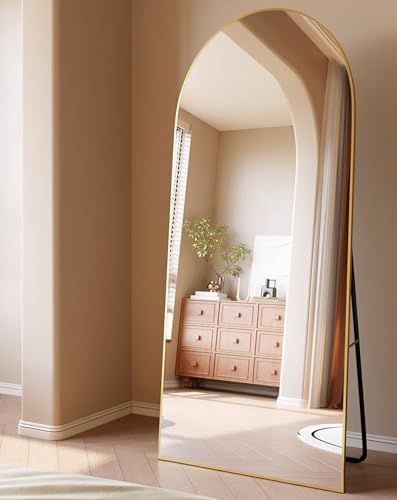 ITSRG Floor Mirror, Full Length Mirror with Stand, Arched Wall Mirror, 27"x71"Mirror Full Length, Gold Floor Mirror Freestanding, Wall Mounted Mirror for Bedroom Living Room, Gold - Image 3